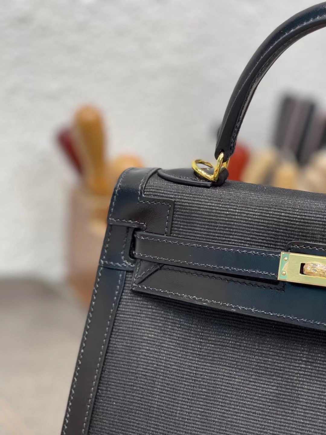 에르메스 켈리백25 클래식 블랙 금장